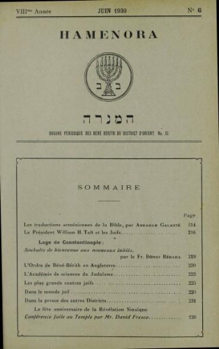 Hamenora. juin 1930 - Vol 08 N° 06